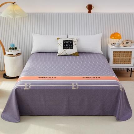 91家纺网 家纺一手货源 找家纺 杜先生22新款全棉加厚磨毛系列床单 魅力生活-灰（圆角床单）