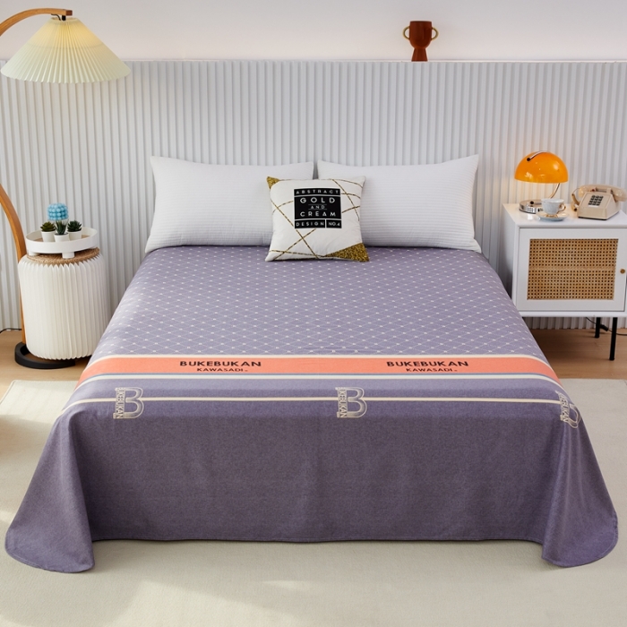 91家纺网 家纺一手货源 找家纺 杜先生22新款全棉加厚磨毛系列床单 魅力生活-灰（圆角床单）