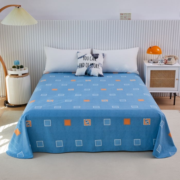 91家纺网 家纺一手货源 找家纺 杜先生22新款全棉加厚磨毛系列床单 梦幻空间-蓝（圆角床单）