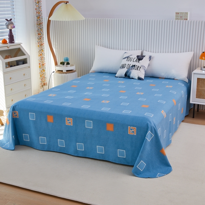 91家纺网 家纺一手货源 找家纺 杜先生22新款全棉加厚磨毛系列床单 梦幻空间-蓝（圆角床单）