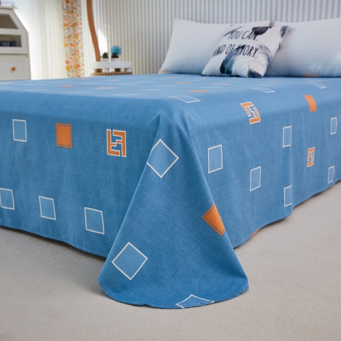 91家纺网 家纺一手货源 找家纺 杜先生22新款全棉加厚磨毛系列床单 梦幻空间-蓝（圆角床单）