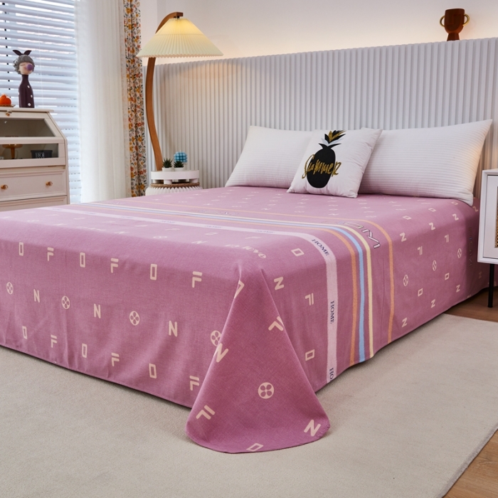 91家纺网 家纺一手货源 找家纺 杜先生22新款全棉加厚磨毛系列床单名爵世家-豆沙（圆角床单）