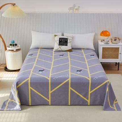 杜先生22新款全棉加厚磨毛系列床单 快乐露营-灰（直角床单）