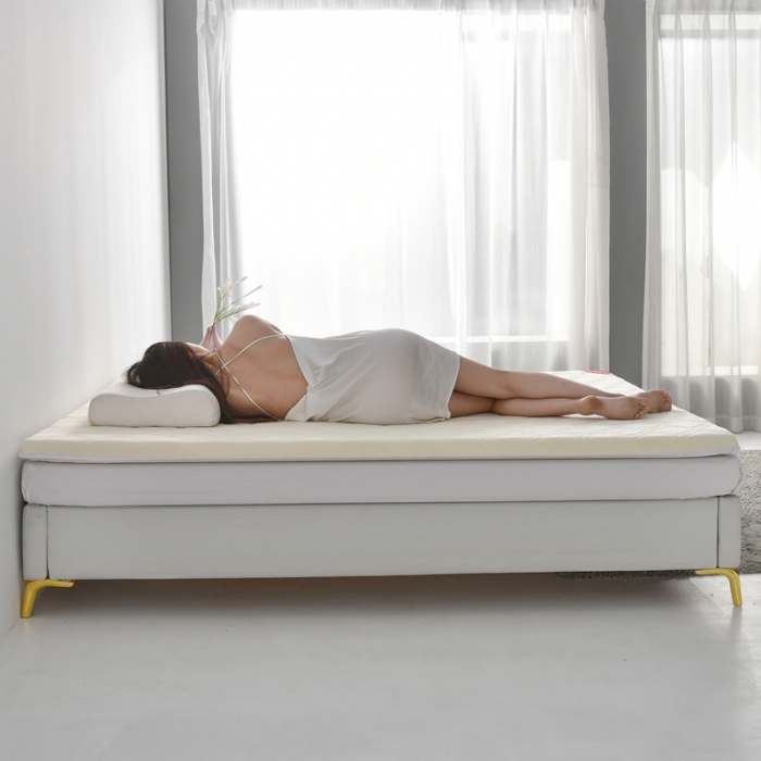 91家纺网 家纺一手货源 找家纺 鑫钰 2023新款全棉加厚抗菌大豆纤维床垫 艾诺-米黄