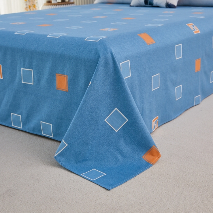 91家纺网 家纺一手货源 找家纺 杜先生22新款全棉加厚磨毛系列床单 梦幻空间-蓝（直角床单）