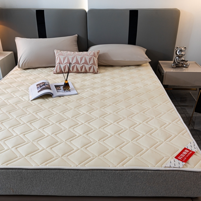 91家纺网 家纺一手货源 找家纺 （总）鑫钰 22年新款全棉大豆色织床护垫纯色保护垫