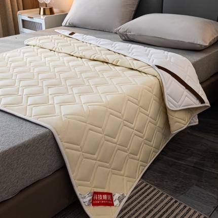 鑫钰 22年新款全棉大豆色织床护垫纯色保护垫 米黄