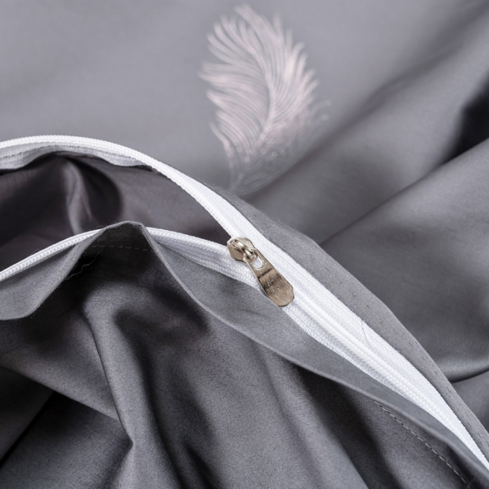 91家纺网 家纺一手货源 找家纺 品乐2023新款120支苏绣锦缎四件套 轻之妙恋-铂金灰