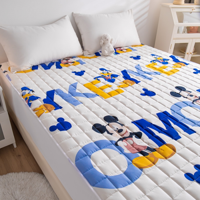 91家纺网 家纺一手货源 找家纺 鑫钰 2023新款迪士尼全棉床笠纯棉抗菌床罩席梦思保护套 布鲁托
