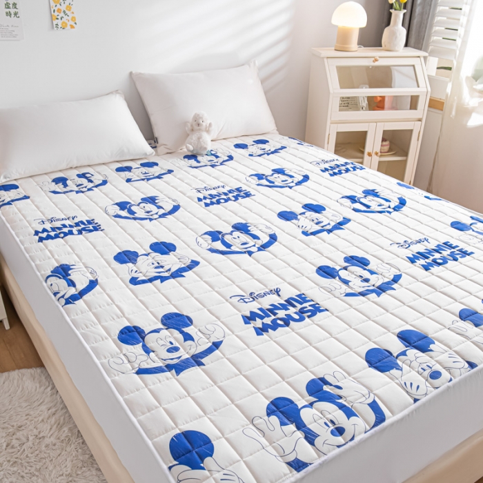 91家纺网 家纺一手货源 找家纺 鑫钰 2023新款迪士尼全棉床笠纯棉抗菌床罩席梦思保护套 米奇-兰