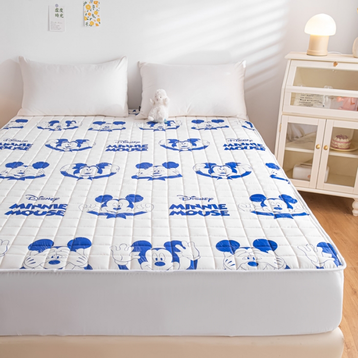 91家纺网 家纺一手货源 找家纺 鑫钰 2023新款迪士尼全棉床笠纯棉抗菌床罩席梦思保护套 米奇-兰