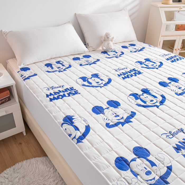 91家纺网 家纺一手货源 找家纺 鑫钰 2023新款迪士尼全棉床笠纯棉抗菌床罩席梦思保护套 米奇-兰
