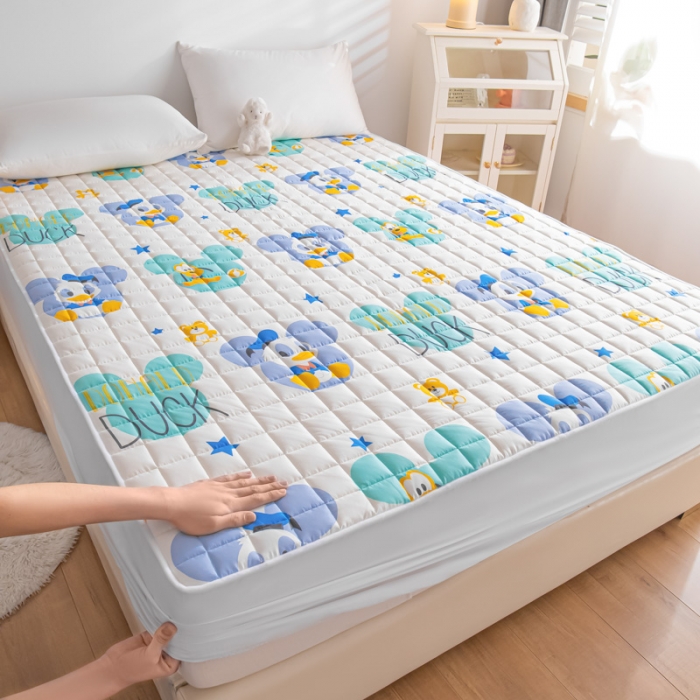 91家纺网 家纺一手货源 找家纺 鑫钰 2023新款迪士尼全棉床笠纯棉抗菌床罩席梦思保护套 纳德宝宝