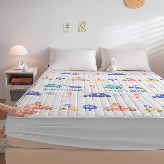 91家纺网 家纺一手货源 找家纺 鑫钰 2023新款迪士尼全棉床笠纯棉抗菌床罩席梦思保护套 西西里