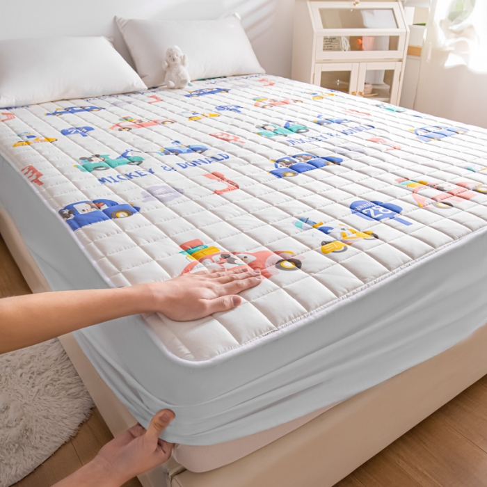 91家纺网 家纺一手货源 找家纺 鑫钰 2023新款迪士尼全棉床笠纯棉抗菌床罩席梦思保护套 西西里