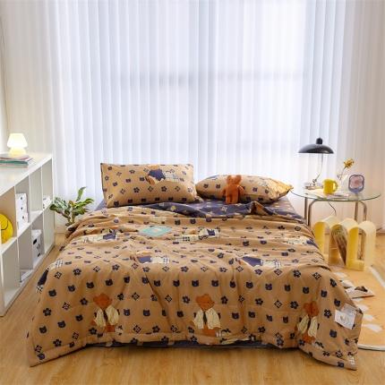 91家纺网 家纺一手货源 找家纺 VIP被业2022新款童趣大豆夏被旅行熊