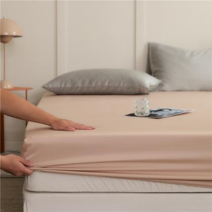 91家纺网 家纺一手货源 找家纺 新款60支天丝单品系列-床笠杏粉色