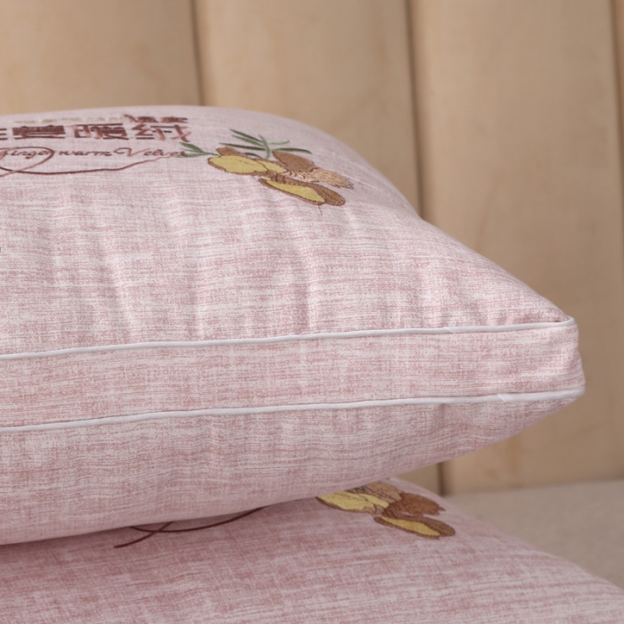 91家纺网 家纺一手货源 找家纺 （总）锦绣万家 2022新款暖绒生姜刺绣立体枕头保健护颈枕芯