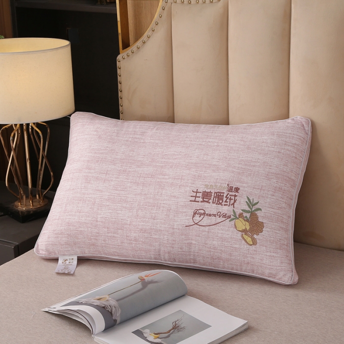 91家纺网 家纺一手货源 找家纺 （总）锦绣万家 2022新款暖绒生姜刺绣立体枕头保健护颈枕芯