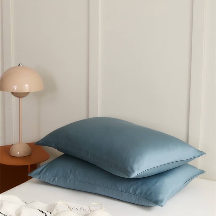 91家纺网 家纺一手货源 找家纺 新款60支天丝单品系列-枕套靛蓝色