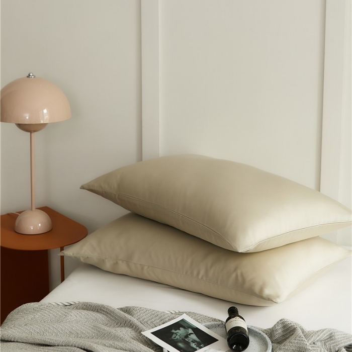 91家纺网 家纺一手货源 找家纺 新款60支天丝单品系列枕套芥末卡其