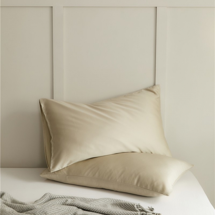 91家纺网 家纺一手货源 找家纺 新款60支天丝单品系列枕套芥末卡其