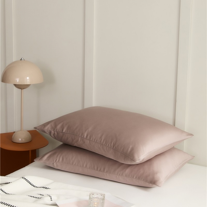 91家纺网 家纺一手货源 找家纺 新款60支天丝单品系列-枕套深粉色