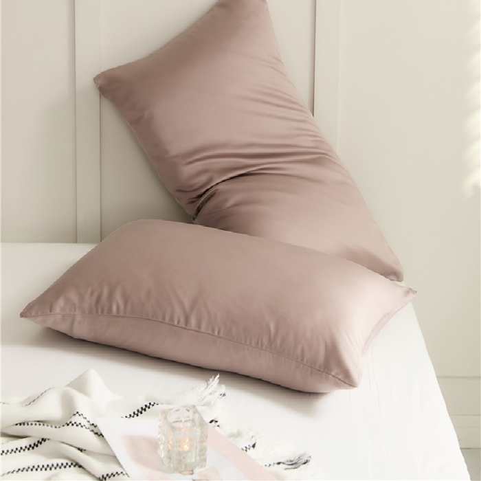 91家纺网 家纺一手货源 找家纺 新款60支天丝单品系列-枕套深粉色