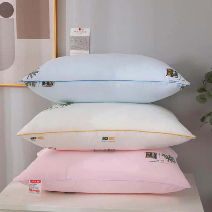 91家纺网 家纺一手货源 找家纺 总锦绣万家 直播跑量赠品礼品艾草枕头磨毛枕芯 蓝色