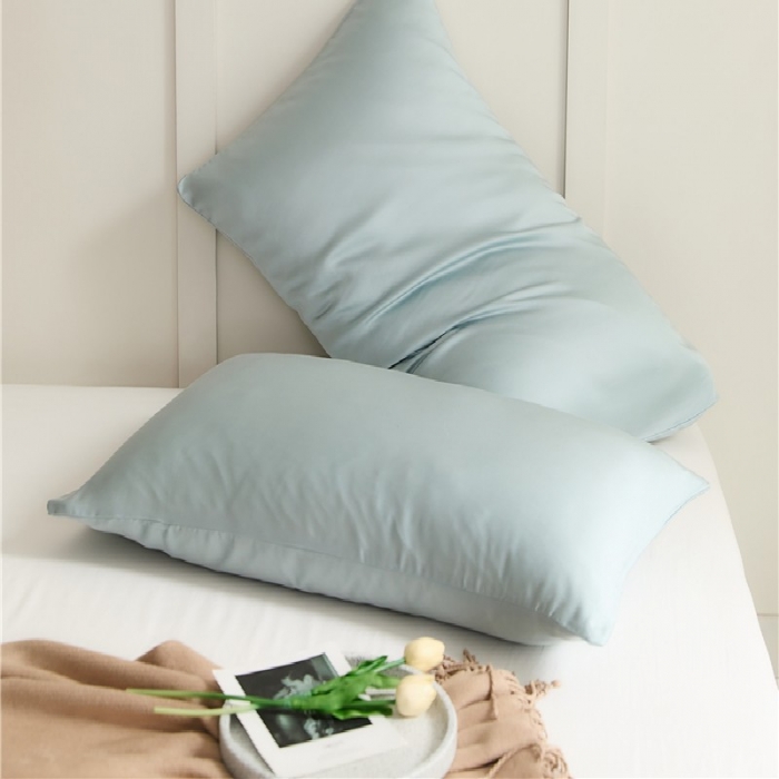 91家纺网 家纺一手货源 找家纺 新款60支天丝单品系列-枕套天水蓝