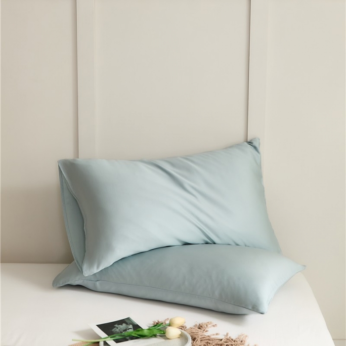 91家纺网 家纺一手货源 找家纺 新款60支天丝单品系列-枕套天水蓝
