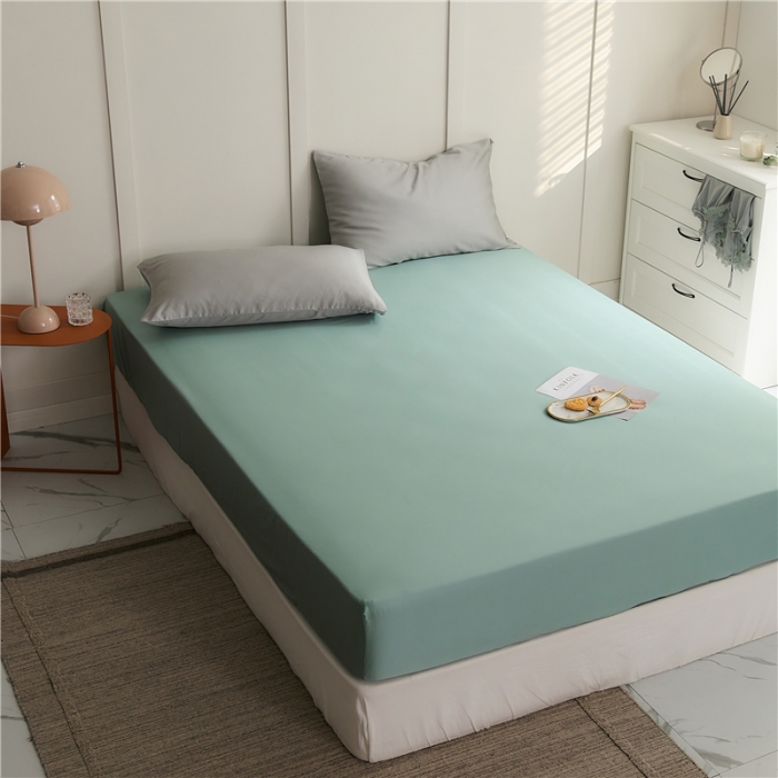 91家纺网 家纺一手货源 找家纺 新款60支天丝单品系列-床笠薄荷绿