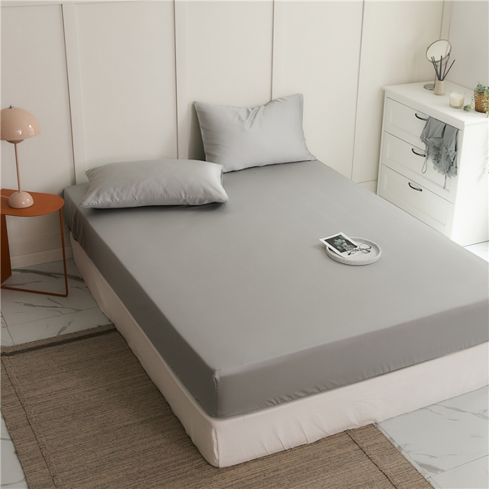 91家纺网 家纺一手货源 找家纺 新款60支天丝单品系列-床笠光泽灰