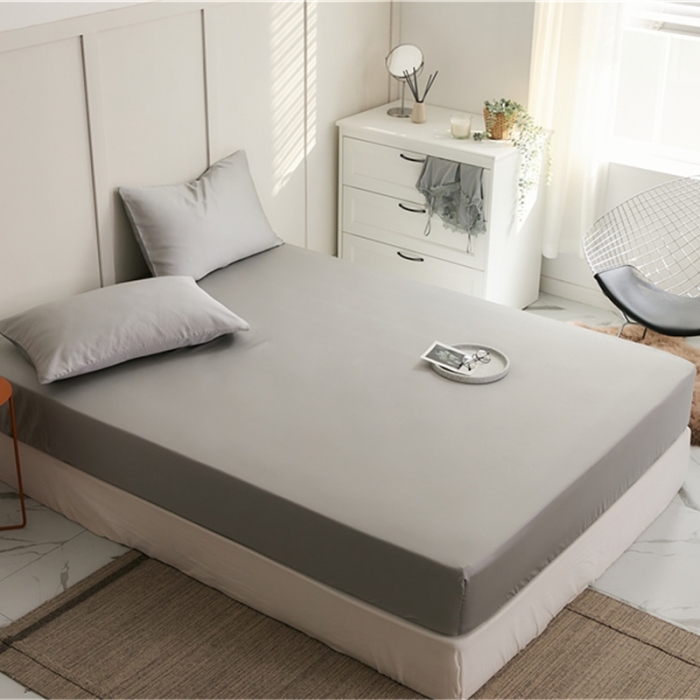 91家纺网 家纺一手货源 找家纺 新款60支天丝单品系列-床笠光泽灰