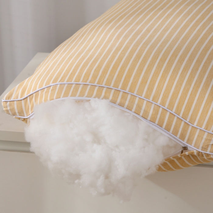 91家纺网 家纺一手货源 找家纺 锦绣万家 2022新款轻奢刺绣立体枕头保健护颈枕芯 黄色