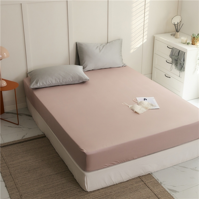 91家纺网 家纺一手货源 找家纺 新款60支天丝单品系列-床笠深粉色