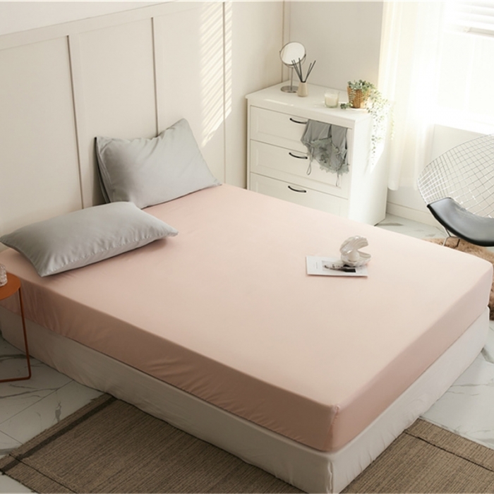 91家纺网 家纺一手货源 找家纺 新款60支天丝单品系列-床笠桃花粉