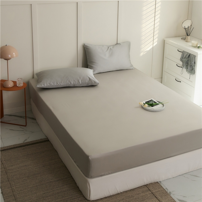 91家纺网 家纺一手货源 找家纺 新款60支天丝单品系列-床笠无色灰