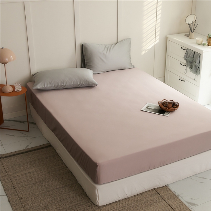 91家纺网 家纺一手货源 找家纺 新款60支天丝单品系列-床笠洋气粉