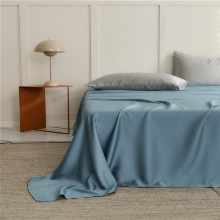 91家纺网 家纺一手货源 找家纺 新款60支天丝单品系列-床单靛蓝色