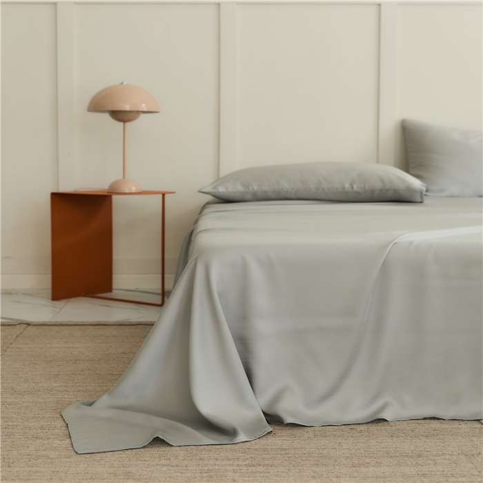 91家纺网 家纺一手货源 找家纺 新款60支天丝单品系列-床单光泽灰