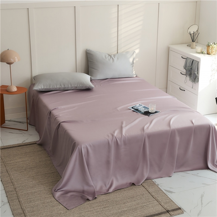 91家纺网 家纺一手货源 找家纺 新款60支天丝单品系列-床单木槿紫