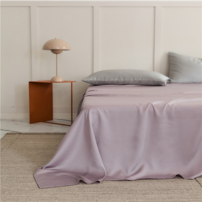 91家纺网 家纺一手货源 找家纺 新款60支天丝单品系列-床单木槿紫