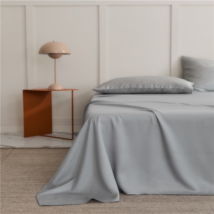 91家纺网 家纺一手货源 找家纺 新款60支天丝单品系列-床单浅碳灰