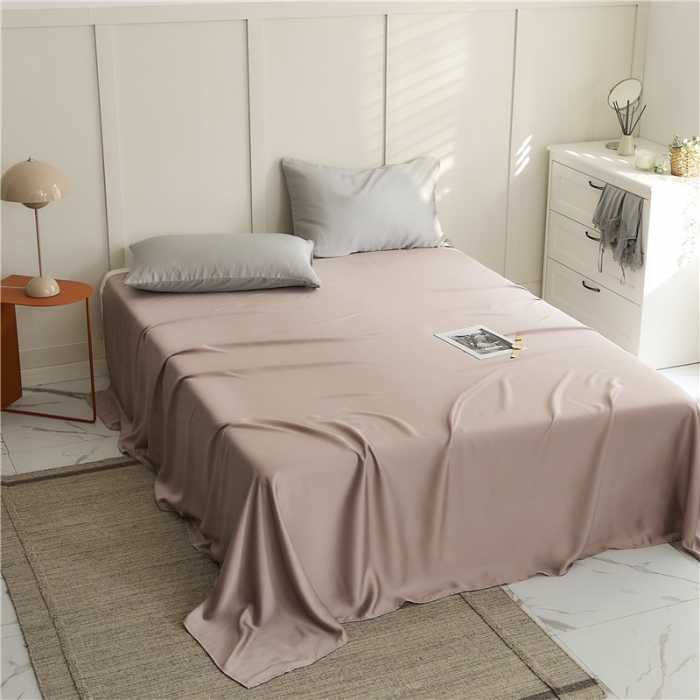 91家纺网 家纺一手货源 找家纺 新款60支天丝单品系列-床单深粉色