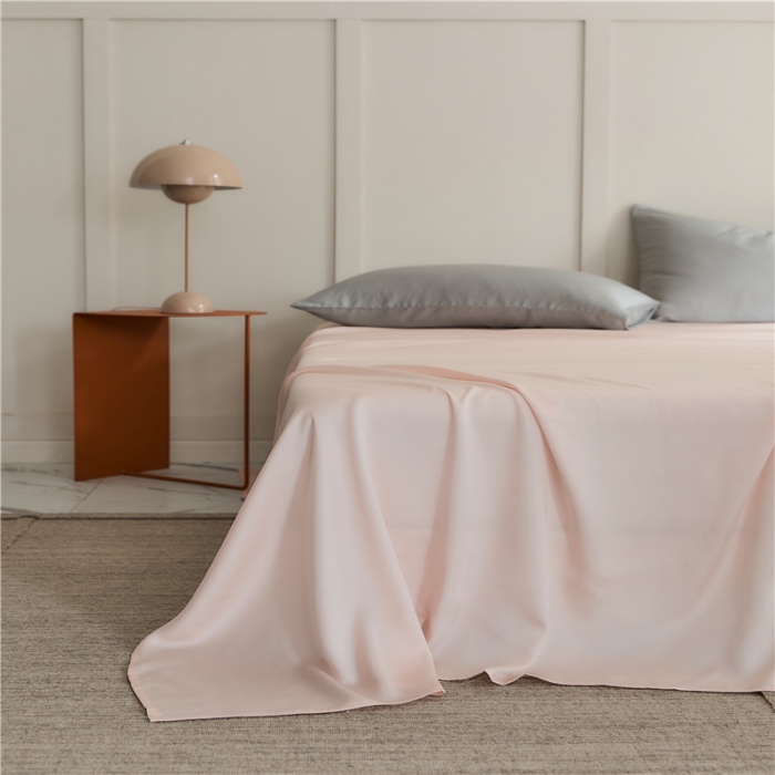 91家纺网 家纺一手货源 找家纺 新款60支天丝单品系列-床单桃粉色