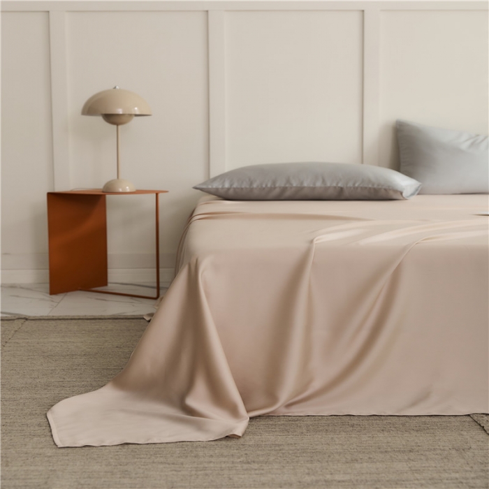 91家纺网 家纺一手货源 找家纺 新款60支天丝单品系列-床单杏粉色