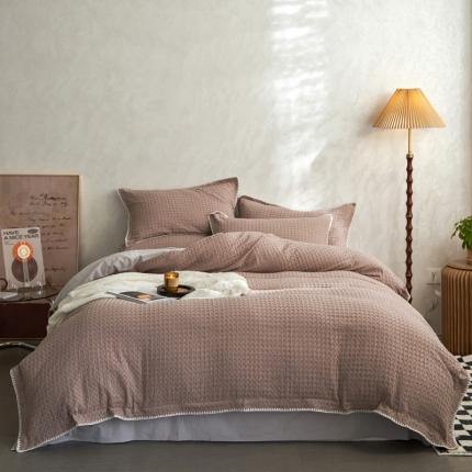 91家纺网 家纺一手货源 找家纺 （总）风向标2022新款40s华夫格水洗棉四件套