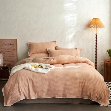 91家纺网 家纺一手货源 找家纺 （总）风向标2022新款40s华夫格水洗棉四件套