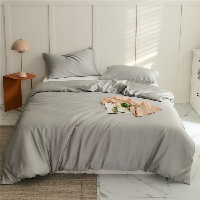 91家纺网 家纺一手货源 找家纺 新款60支天丝单品系列-被套无色灰